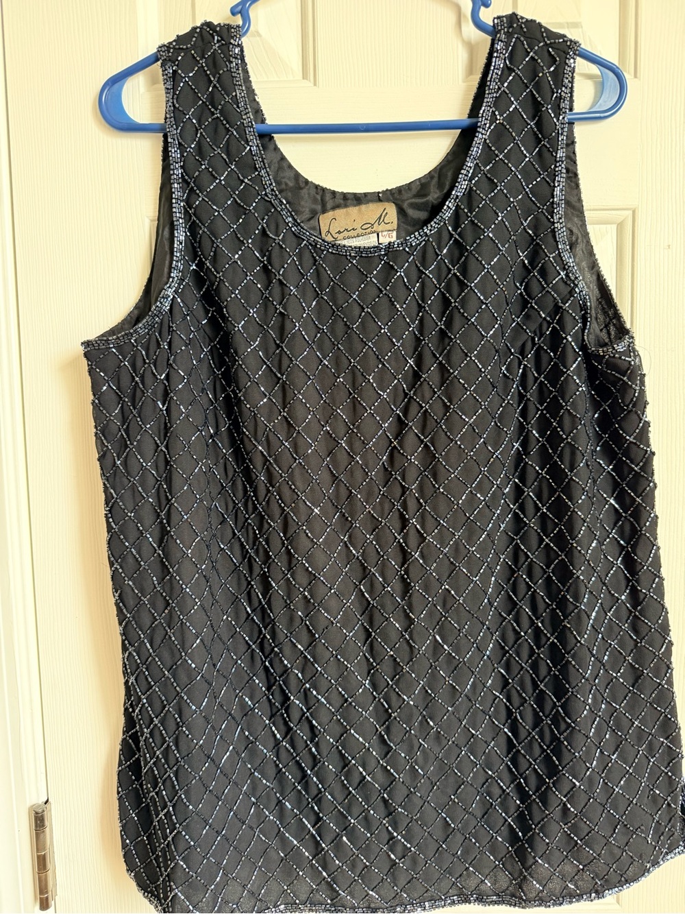 Lani Black Beaded New Sleeveless Camisole